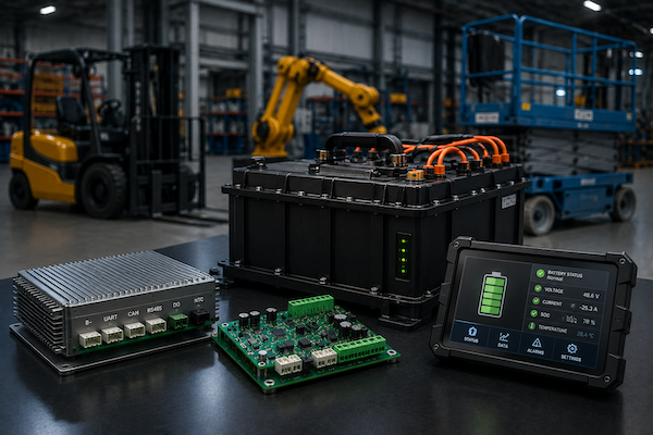 JunPowerTech industrial equipment battery BMS solution for forklift cleaning robot and mobile machines