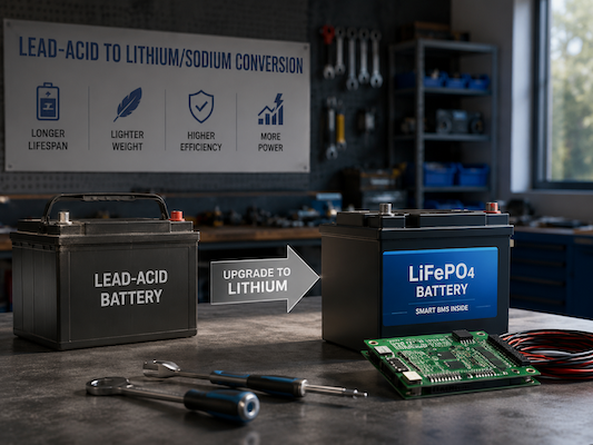JunPowerTech lead-acid to lithium sodium conversion BMS solution